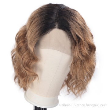 Aisi Hair Wholesale Ombre Brown Short Bob Swiss Lace Wigs Body Wave 100% Brazilian Human Hair Lace Front Wigs For Black Women